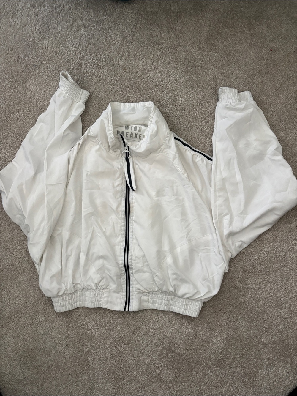 Love Tree White Bomber Jacket with Black Trim